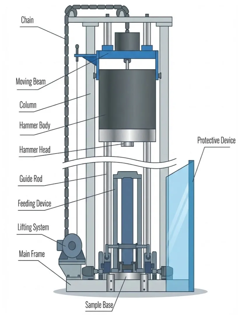 Drop Weight Tester for Nil-Ductility Temperature (NDT) of Ferritic Steel – QualiE208™ 3000